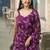 Purple chiffon printed saree with blouse
