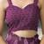 Purple chiffon printed saree with blouse