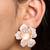 Rose gold plated pink stone stud earrings