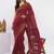 Maroon tissue embellished saree with blouse