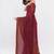 Maroon tissue embellished saree with blouse