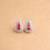 Silver plated ruby red stone stud earrings