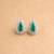 Silver plated green stone stud earrings