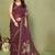 Maroon pure georgette printed saree with blouse