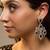 Silver plated green chandelier earrings