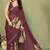 Maroon pure georgette printed saree with blouse
