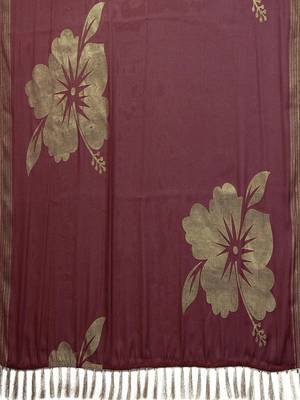Maroon pure georgette printed saree with blouse 4