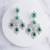 Silver plated green chandelier earrings