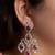 Silver plated ruby red chandelier earrings