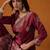 Maroon Floral Woven Design Straight Kurta with Trousers