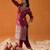 Maroon Floral Woven Design Straight Kurta with Trousers