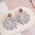 Silver plated ruby red stone drop earrings