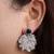 Silver plated navy blue stone drop earrings