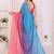 Multicolor linen printed saree with blouse
