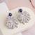 Silver plated navy blue stone drop earrings