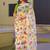 White chiffon printed saree with blouse