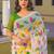 White chiffon printed saree with blouse