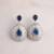 Silver plated navy blue teardrop earrings