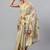 Beige tissue printed saree with blouse