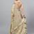 Beige tissue printed saree with blouse