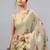 Beige tissue printed saree with blouse