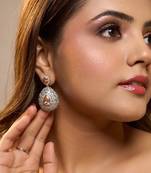 Silver plated apricot orange teardrop earrings