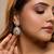 Silver plated apricot orange teardrop earrings