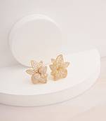 Golden floral bloom stud earrings