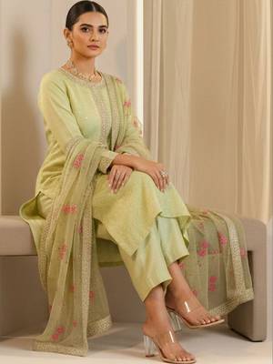 Women Ethnic Motifs Regular Sequinned Kurta with Trousers & With Dupatta 1