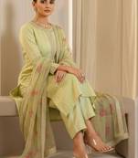 Women Ethnic Motifs Regular Sequinned Kurta with Trousers & With Dupatta