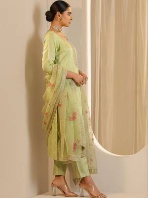 Women Ethnic Motifs Regular Sequinned Kurta with Trousers & With Dupatta 4