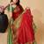 Red silk blend woven design saree with blouse