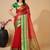 Red silk blend woven design saree with blouse
