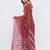 Maroon linen printed saree with blouse