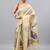 Off white tussar printed saree with blouse