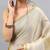 Off white tussar printed saree with blouse