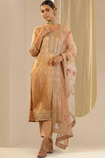 Women Regular Kurta with Trousers & With Dupatta