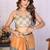 Multicolor linen printed saree with blouse
