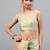 Green tussar printed saree with blouse