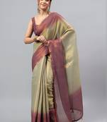 Multicolor tussar dyed saree with blouse