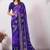 Purple pure georgette woven design saree with blouse