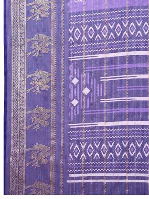 Purple pure georgette woven design saree with blouse 4