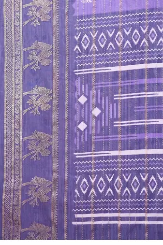 Purple pure georgette woven design saree with blouse