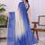 Blue linen striped saree with blouse