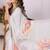 Off white linen printed saree with blouse