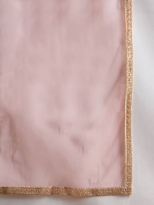Mauve Paisley Embroidered V-Neck Georgette A-Line Kurta with Trousers & Dupatta 4