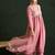 Mauve Paisley Embroidered V-Neck Georgette A-Line Kurta with Trousers & Dupatta