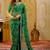 Green chiffon printed saree with blouse