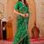 Green chiffon printed saree with blouse
