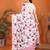 White linen printed saree with blouse
